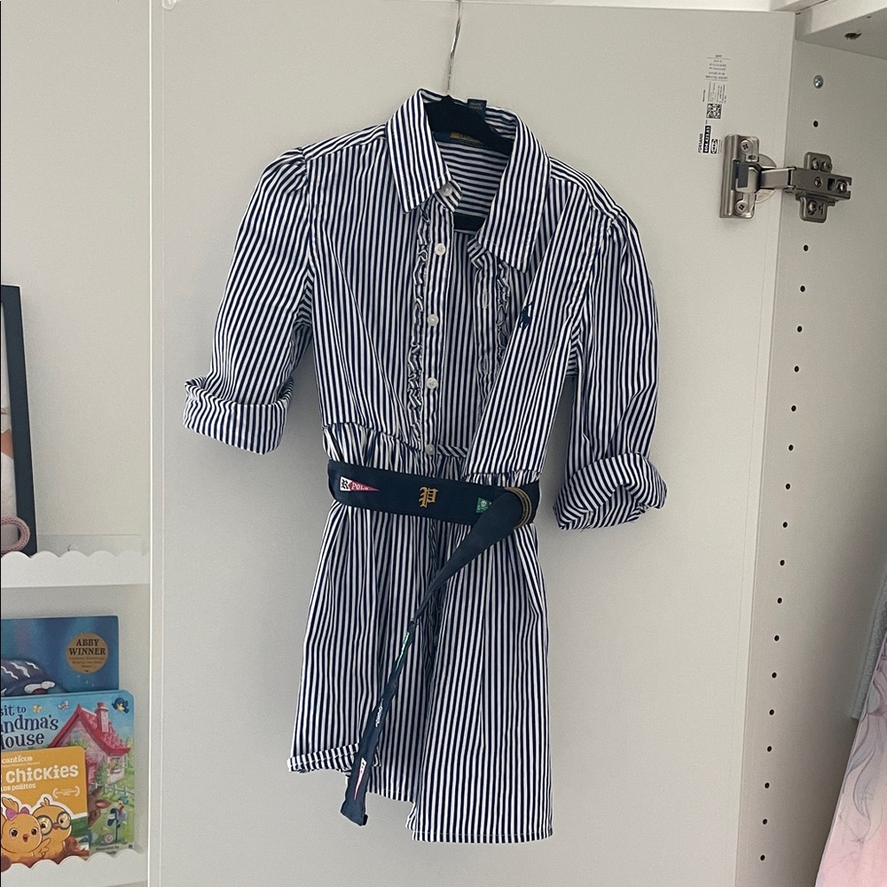 Polo Ralph Lauren Blue and White Striped Shirt